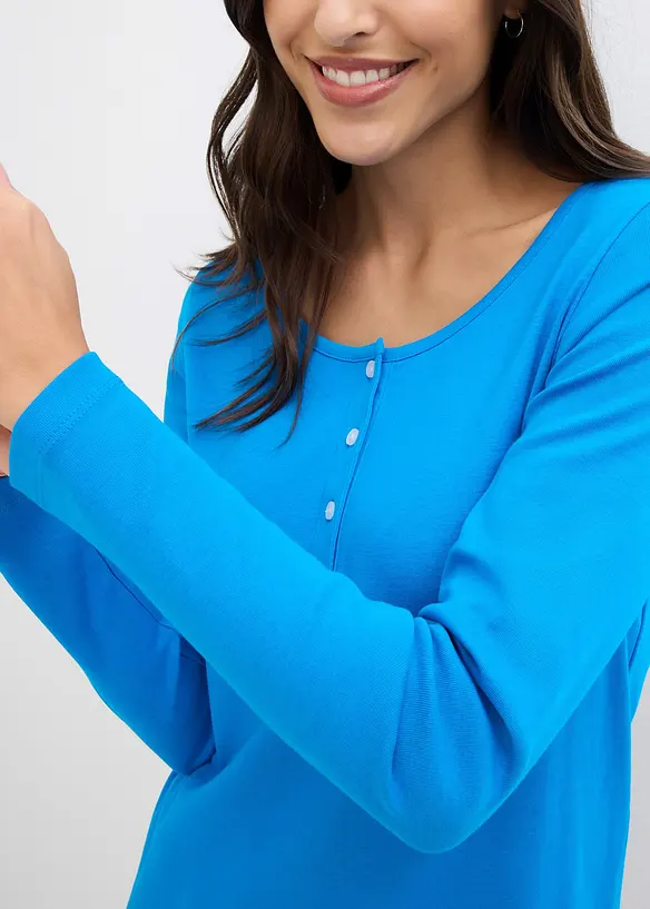 Topp med rund halsringning av ren bomull, bonprix