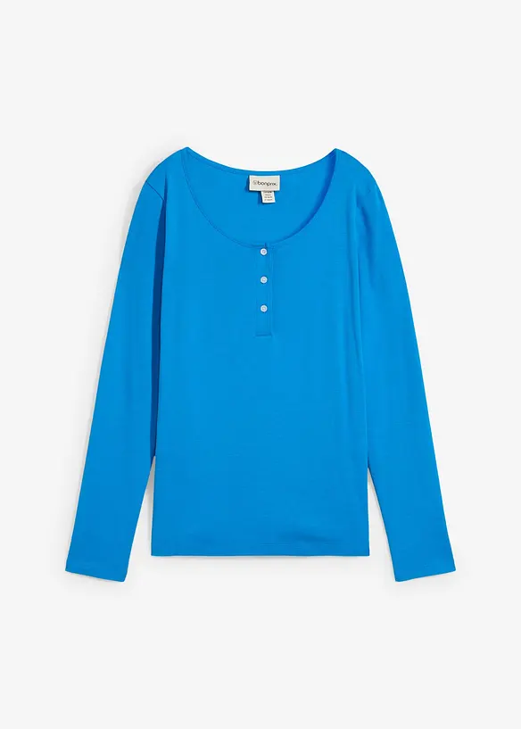 Topp med rund halsringning av ren bomull, bonprix