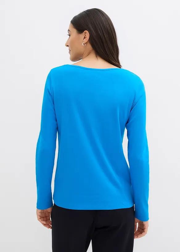 Topp med rund halsringning av ren bomull, bonprix