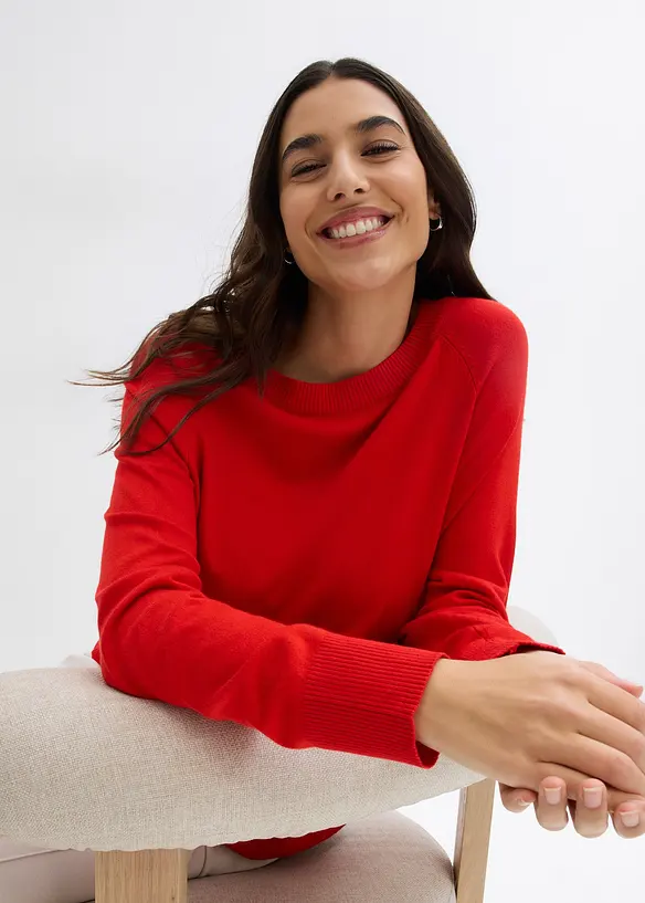 Stickad tröja i bekväm modell, bonprix