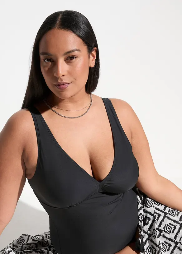 Baddräkt med medelhög formande effekt och djup ringning, bonprix