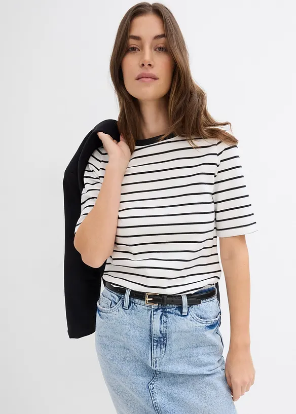 T-shirt av tjock ekologisk bomull, bonprix