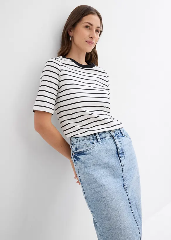 T-shirt av tjock ekologisk bomull, bonprix