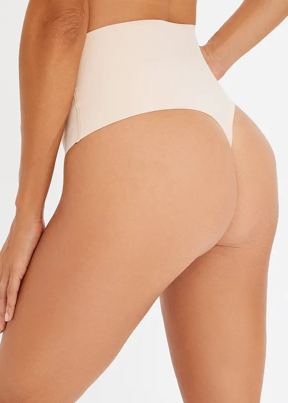 Sömlös stringtrosa med lätt formande effekt (2-pack), bonprix