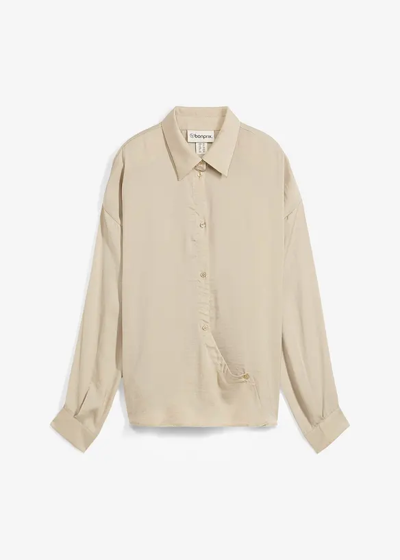 Skjortblus i fin satin, bonprix