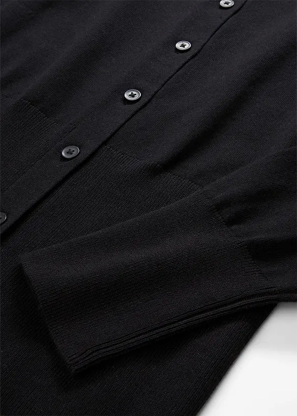 Finstickad cardigan i bomullsmix, bonprix