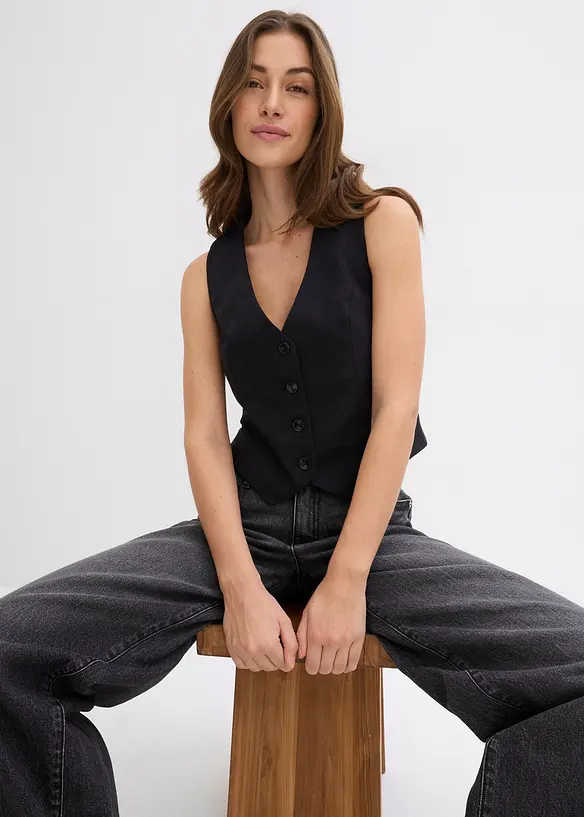 Kostymväst i kort modell, bonprix