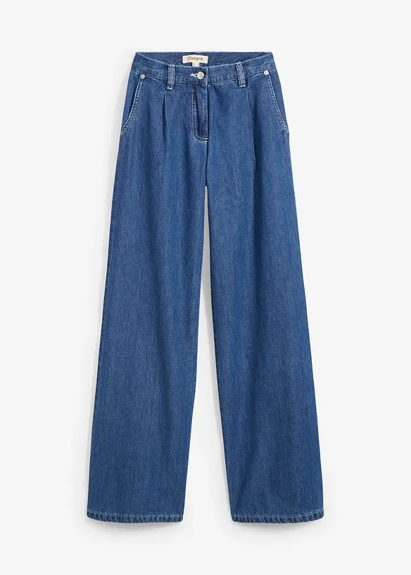Mjuka jeans med vida ben och medelhög midja, Super Soft, bonprix