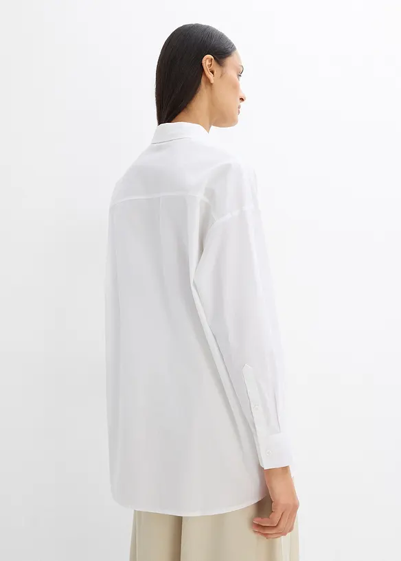 Lång blus i ren bomull, bonprix
