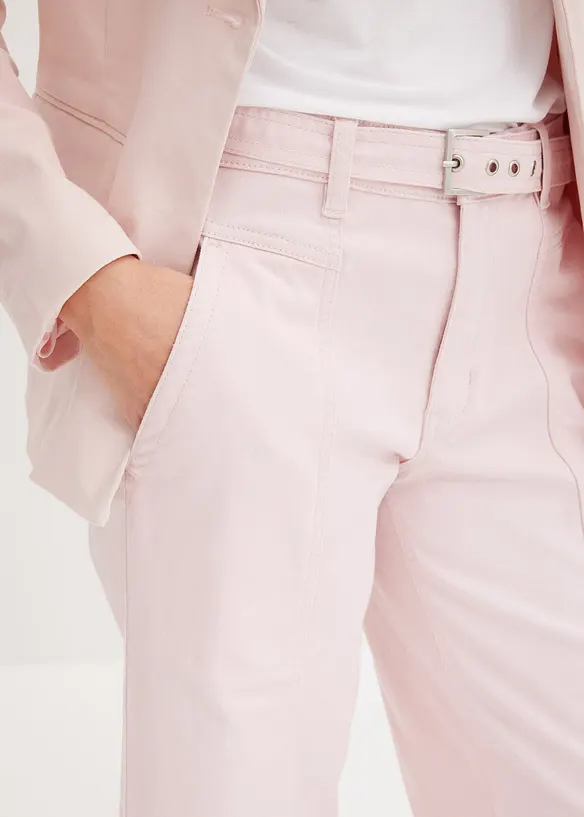 Stretchiga twillculotter med skärp, bonprix