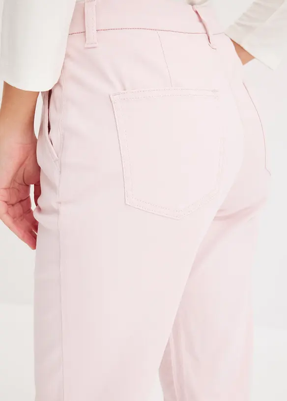 Stretchig twillbyxa med stråveck, bonprix