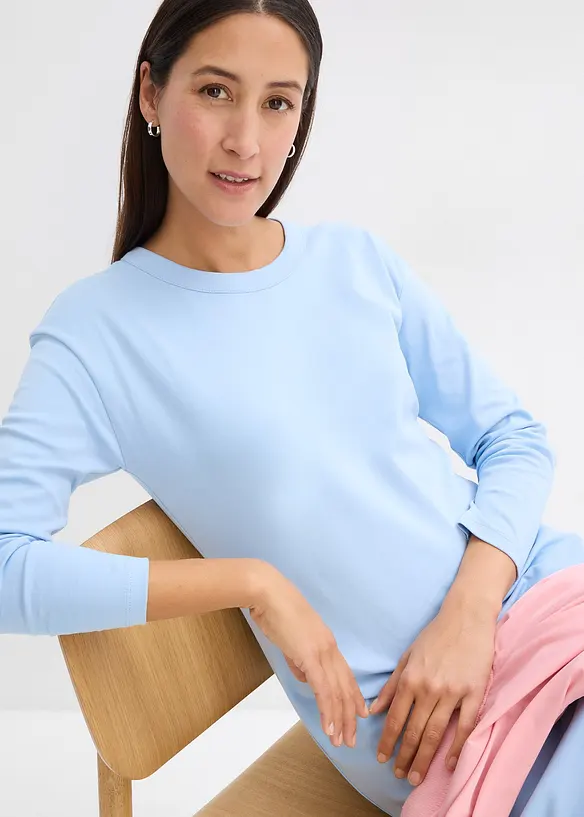 Jerseyklänning i tjockare material av ekologisk bomull, bonprix