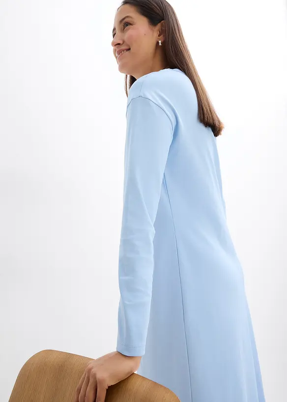 Jerseyklänning i tjockare material av ekologisk bomull, bonprix