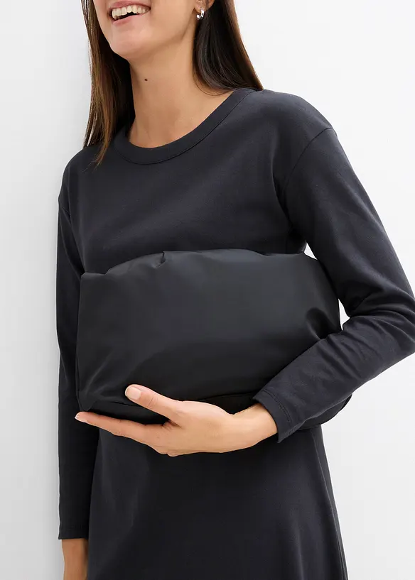 Jerseyklänning i tjockare material av ekologisk bomull, bonprix
