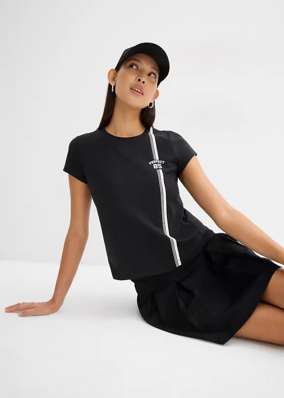 Kort T-shirt med tryck, bonprix