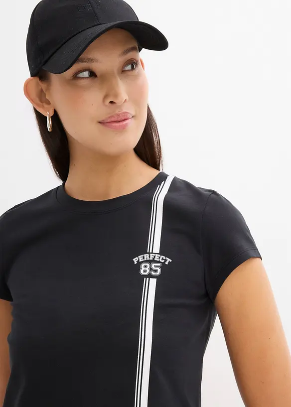 Kort T-shirt med tryck, bonprix