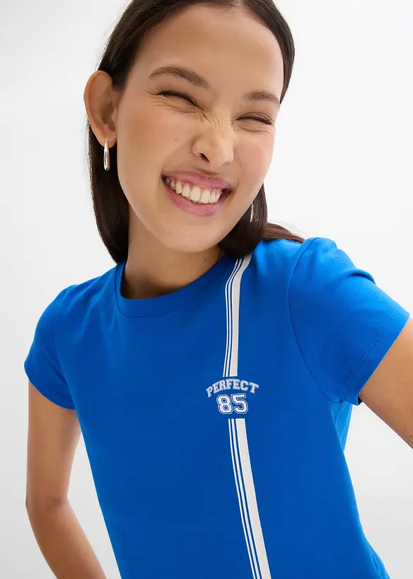 Kort T-shirt med tryck, bonprix