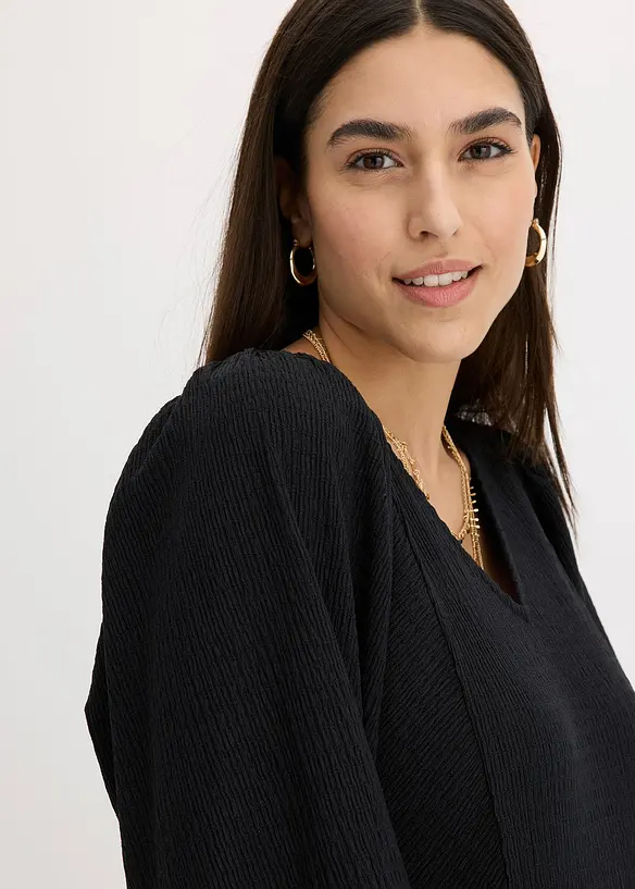 Midiklänning av jersey med struktur, bonprix
