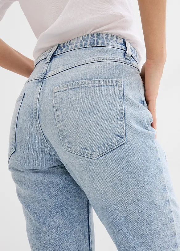 Straight Jeans Mid Waist, med bekväm midja, cropped, bonprix