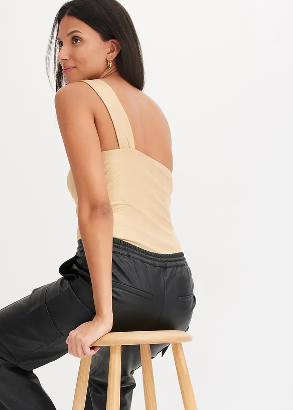 Topp med mesh och glitterdetalj, bonprix
