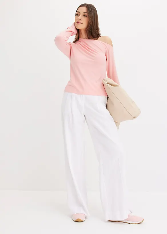 Off-shoulder-topp med rynkning, bonprix