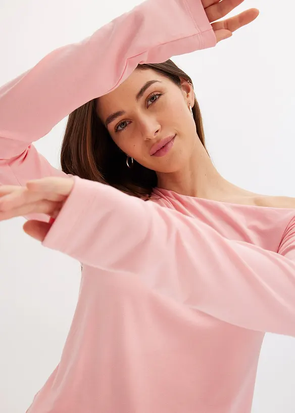 Off-shoulder-topp med rynkning, bonprix