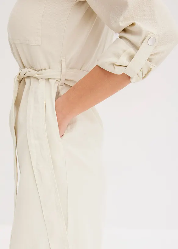 Skjortkl&auml;nning i midil&auml;ngd, bonprix