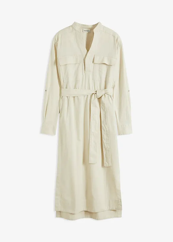 Skjortkl&auml;nning i midil&auml;ngd, bonprix