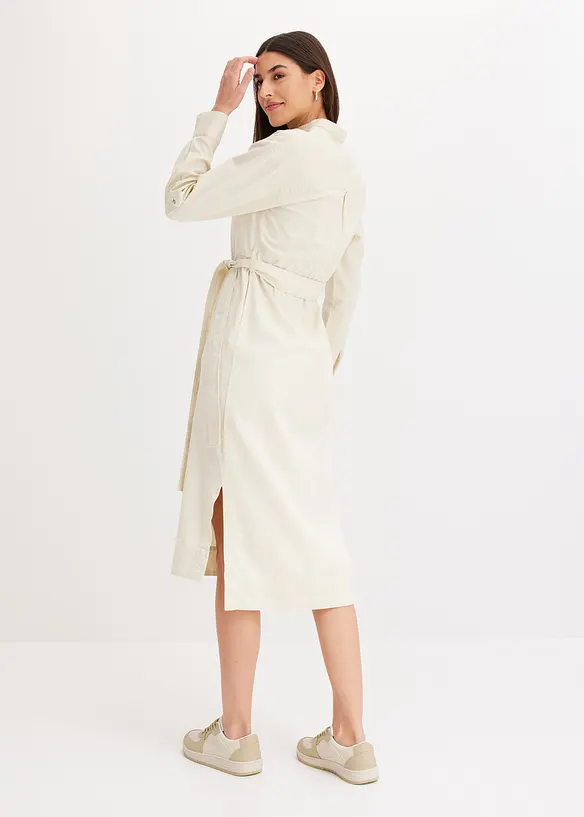 Skjortkl&auml;nning i midil&auml;ngd, bonprix