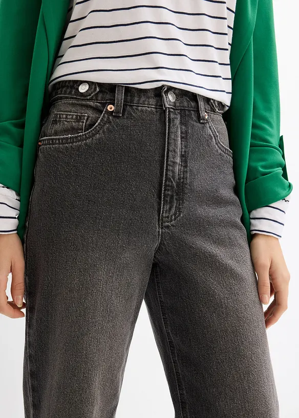 Mom-jeans med hög midja och kortare ben, bonprix