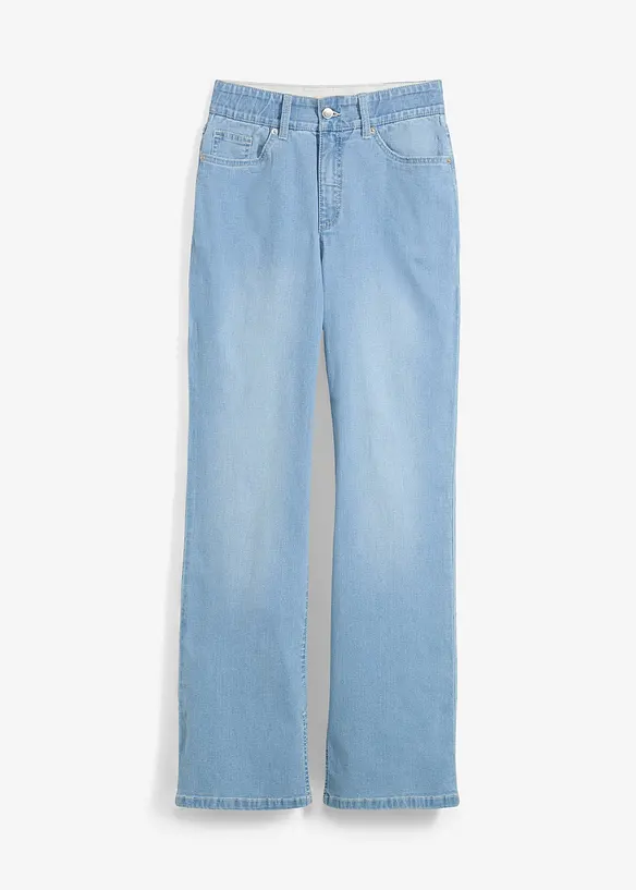 Straight Jeans High Waist, med slits, bonprix