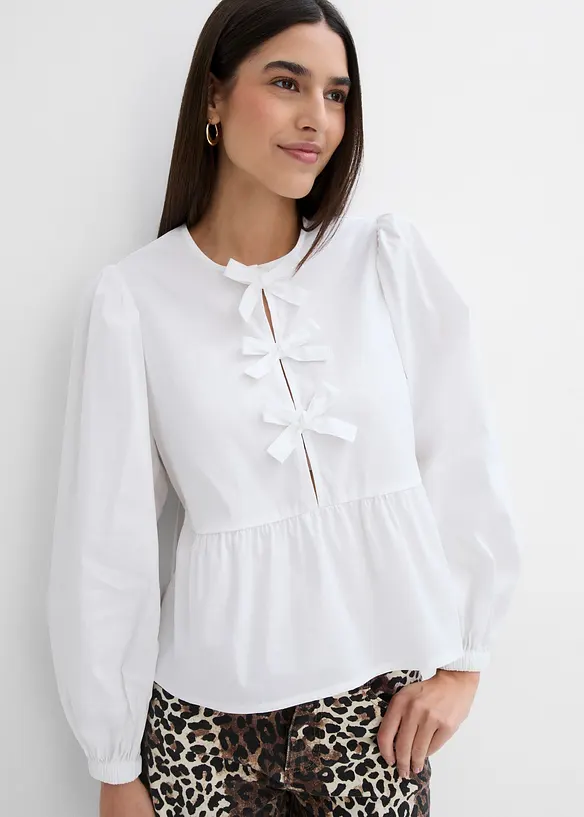 Blus med rosetter, bonprix