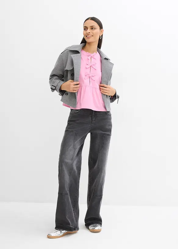 Blus med rosetter, bonprix