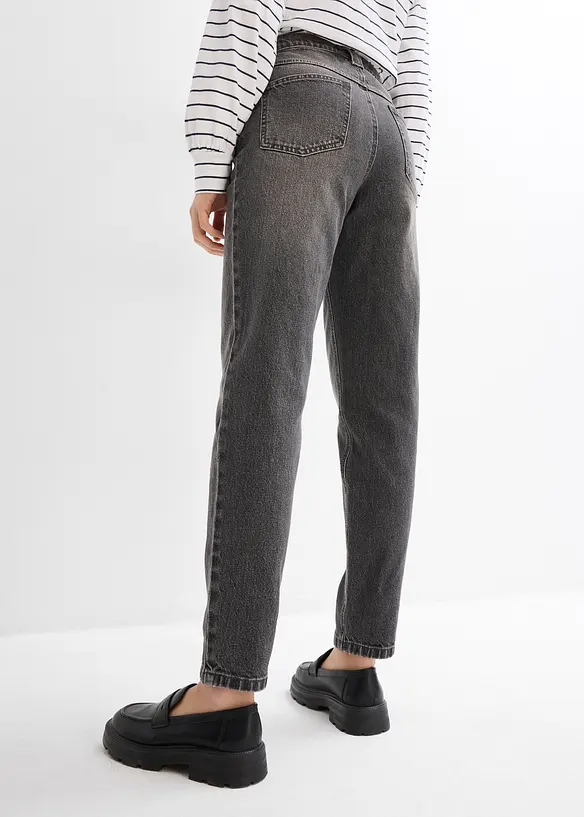 Mom-jeans med hög midja och kortare ben, bonprix