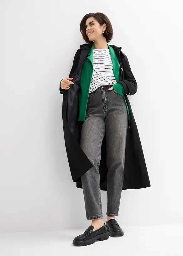 Mom-jeans med hög midja och kortare ben, bonprix