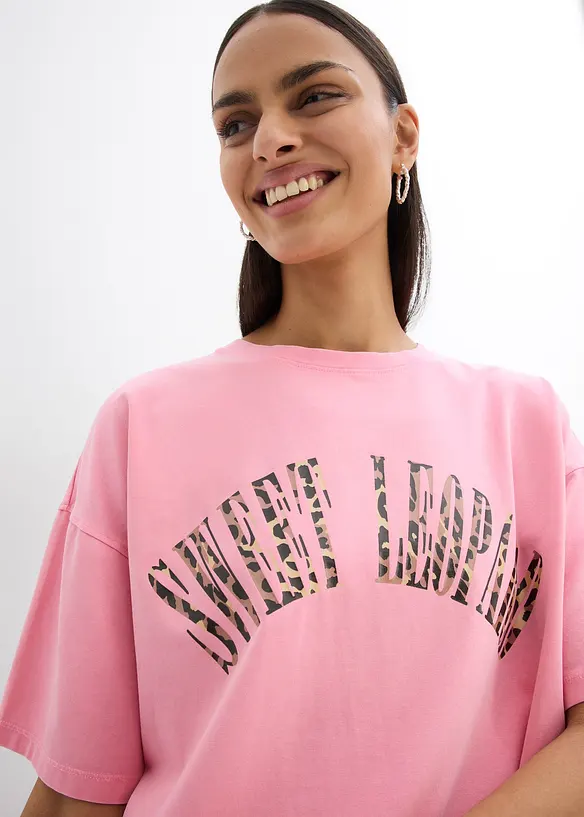 T-shirt i oversizemodell av mjuk bomullsmix, bonprix