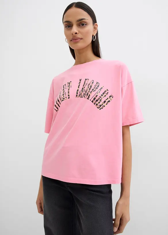 T-shirt i oversizemodell av mjuk bomullsmix, bonprix