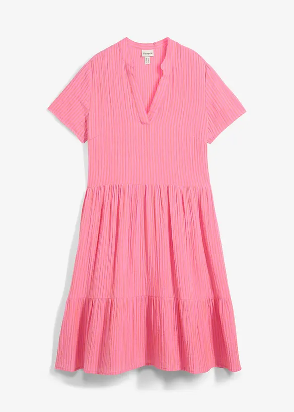 Randig klänning i muslin, bonprix