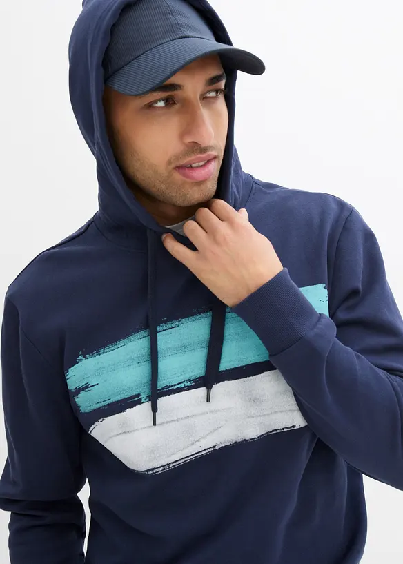 Sweatshirt med huva i ekologisk bomull, bonprix