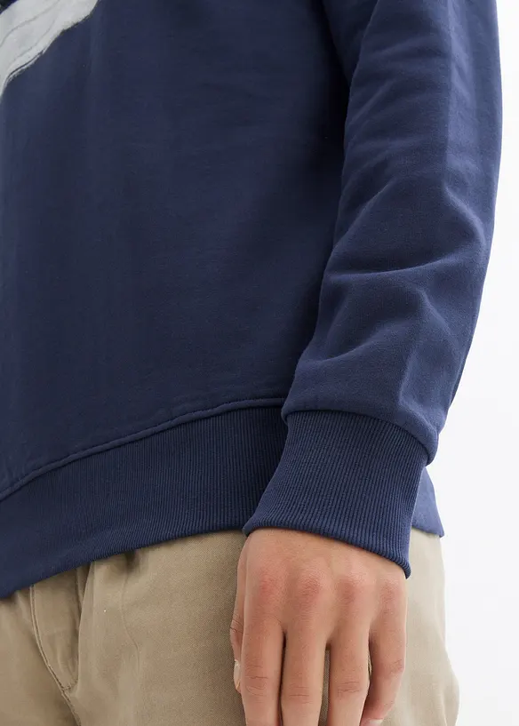 Sweatshirt med huva i ekologisk bomull, bonprix