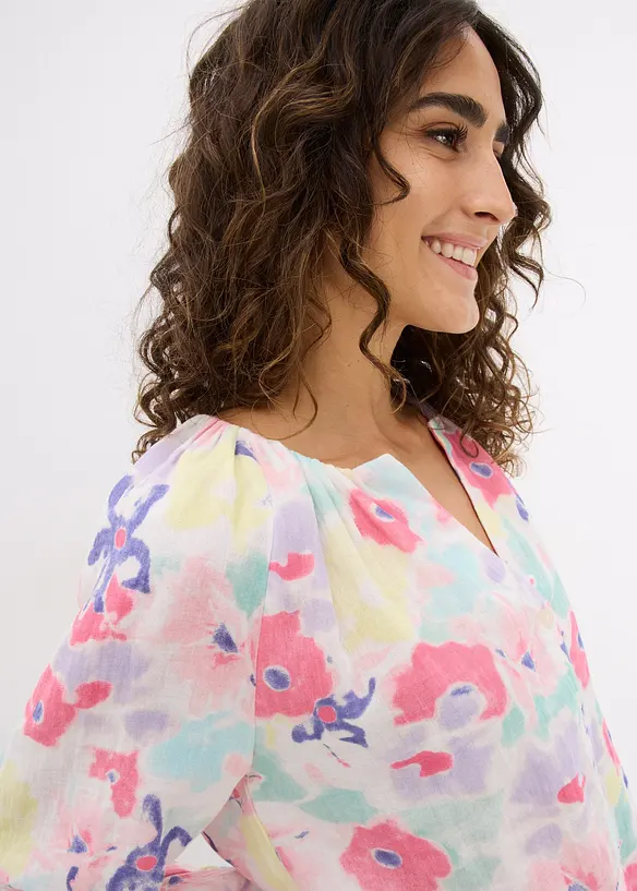 Muslinblus i ren bomull, bonprix