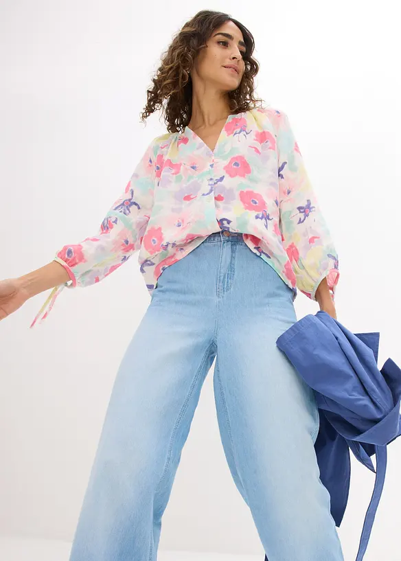 Muslinblus i ren bomull, bonprix