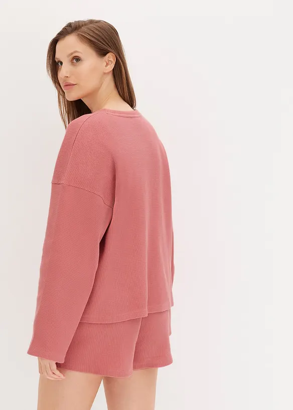 Hemmakläder av jersey med våffelstruktur och shorts, bonprix