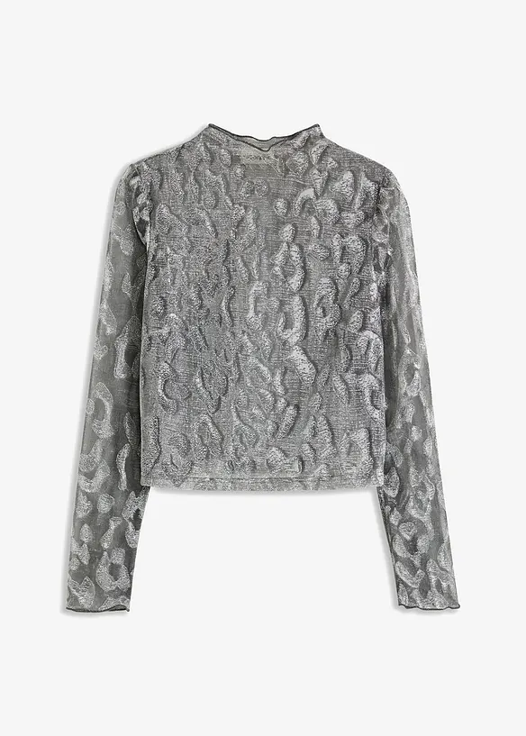 Långärmad topp med glittrande detaljer, bonprix