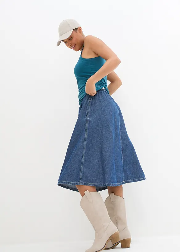 L&aring;ngt linne med smala axelband gjort av ekologisk bomull (2-pack), bonprix