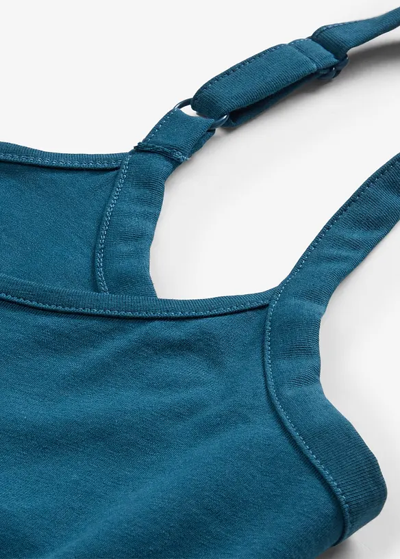 L&aring;ngt linne med smala axelband gjort av ekologisk bomull (2-pack), bonprix