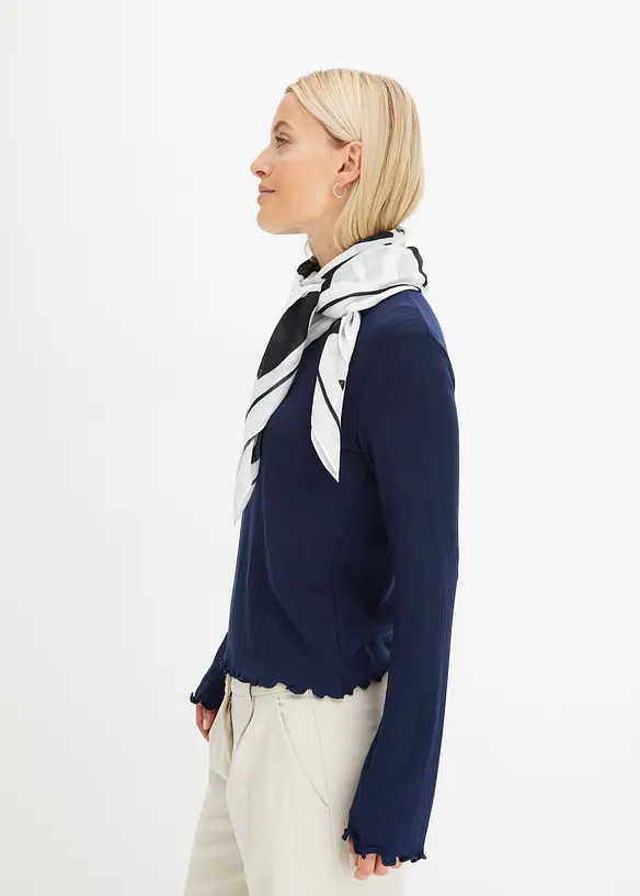 Ribbstickad långärmad T-shirt, bonprix