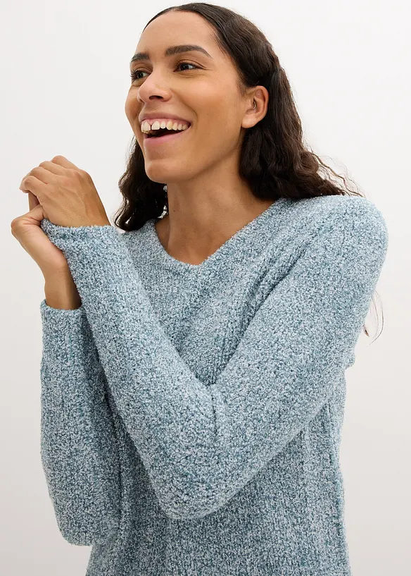 Klänning av stickad fleece, bonprix