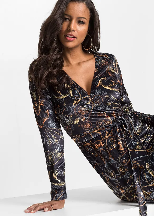 M&ouml;nstrad omlottkl&auml;nning i sammet, bonprix