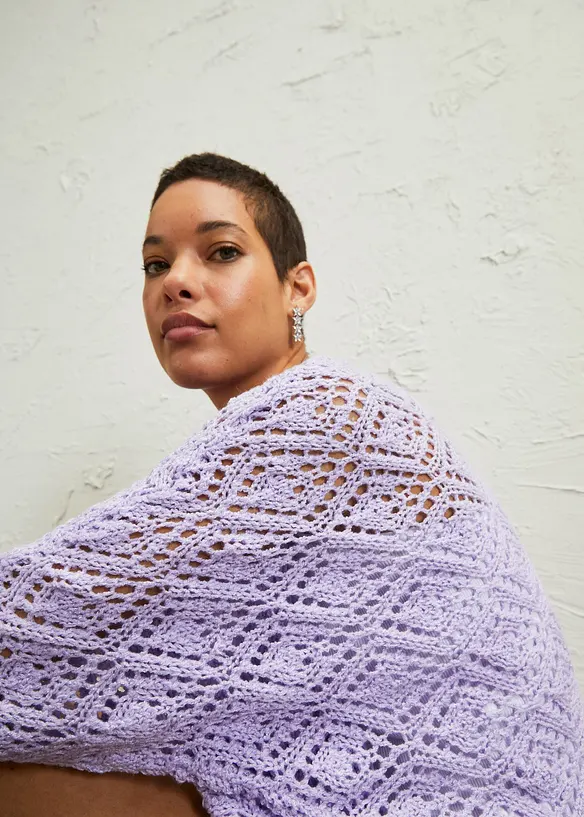 Hålmönstrad cardigan, bonprix